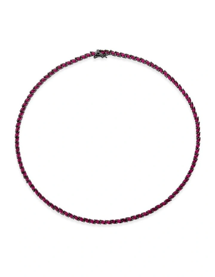 Renaissance Necklace with Rubys in Black Rhodium image 1