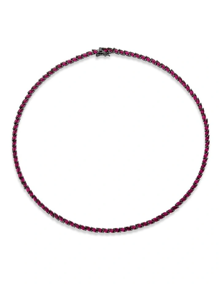 Renaissance Necklace with Rubys in Black Rhodium image 2