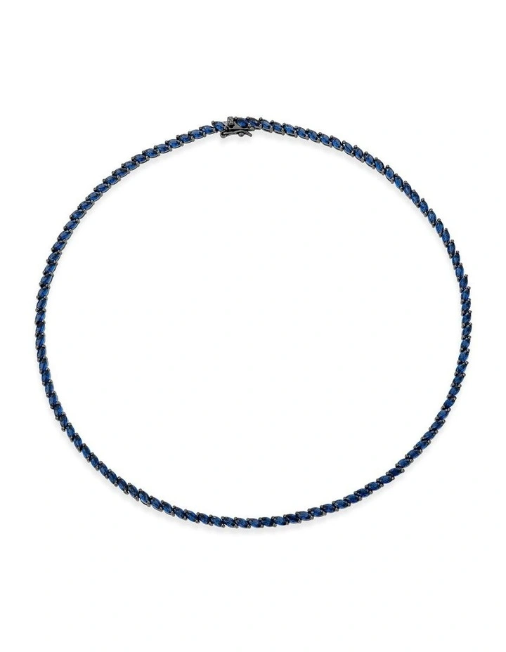 Renaissance Necklace with Sapphires in Black Rhodium image 1