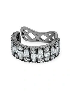 Culture Ear Cuff with Diamonds in Black Rhodium