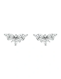 Emergence Ear Climber with Diamonds in Silver