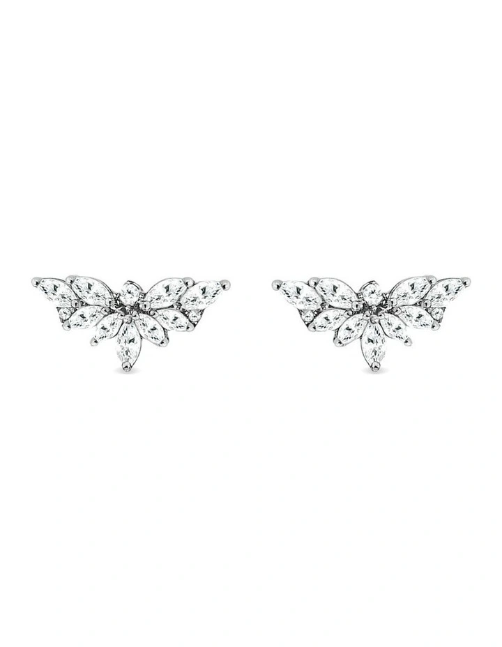 Emergence Ear Climber with Diamonds in Silver image 1