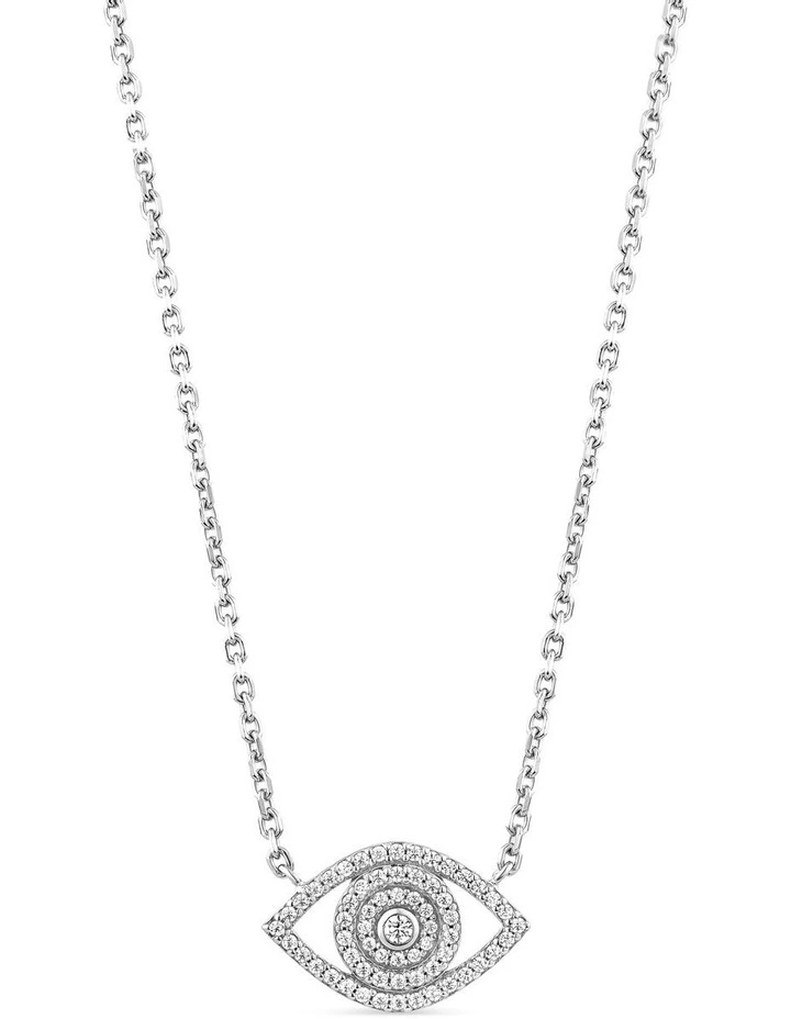 Protection Necklace with Diamonds in Silver image 1