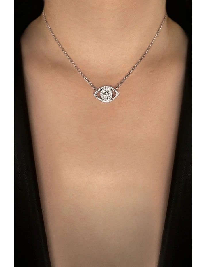 Protection Necklace with Diamonds in Silver image 2
