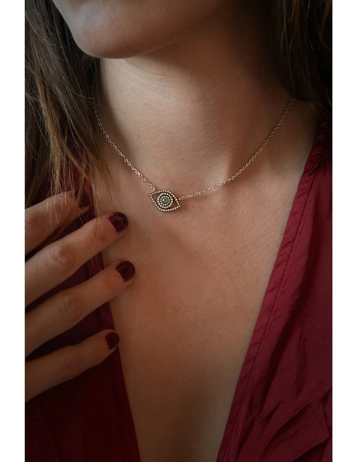 Protection Necklace with Diamonds in Silver image 3