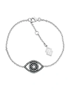 Protection Bracelet with Diamonds in Silver & Black Rhodium