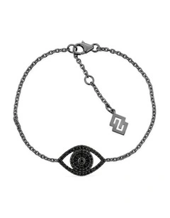 Protection Bracelet with Black Diamonds in Black Rhodium