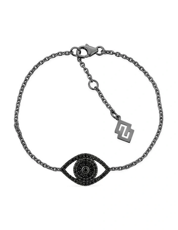 Protection Bracelet with Black Diamonds in Black Rhodium image 1