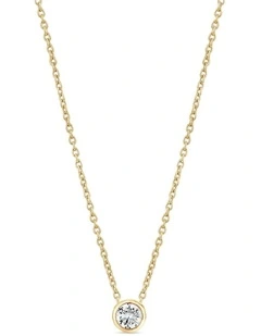Minx Solitaire Necklace with Diamond in Gold