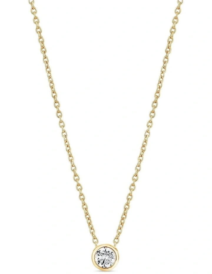 Minx Solitaire Necklace with Diamond in Gold image 1