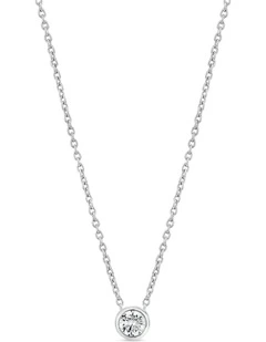 Minx Solitaire Necklace with Diamond in Silver