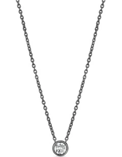 Minx Solitaire Necklace with Diamond in Black Rhodium