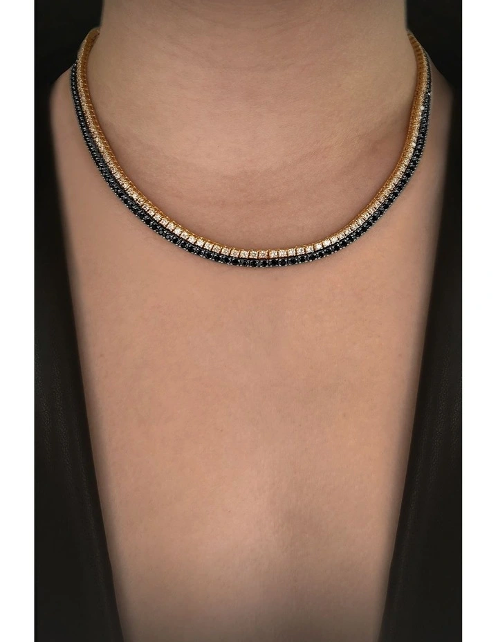 Flirtation Necklace with Black Diamonds in Black Rhodium image 2