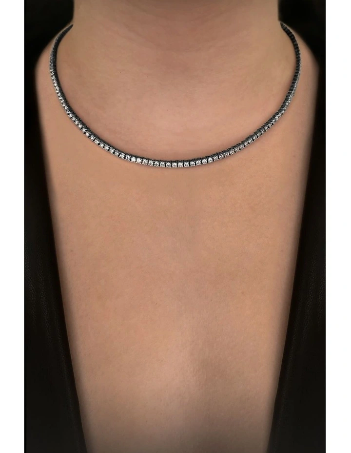 Flirtation Necklace with Diamonds in Black Rhodium image 2