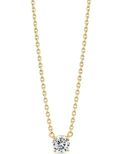 Raw Solitaire Necklace with Diamond in Gold