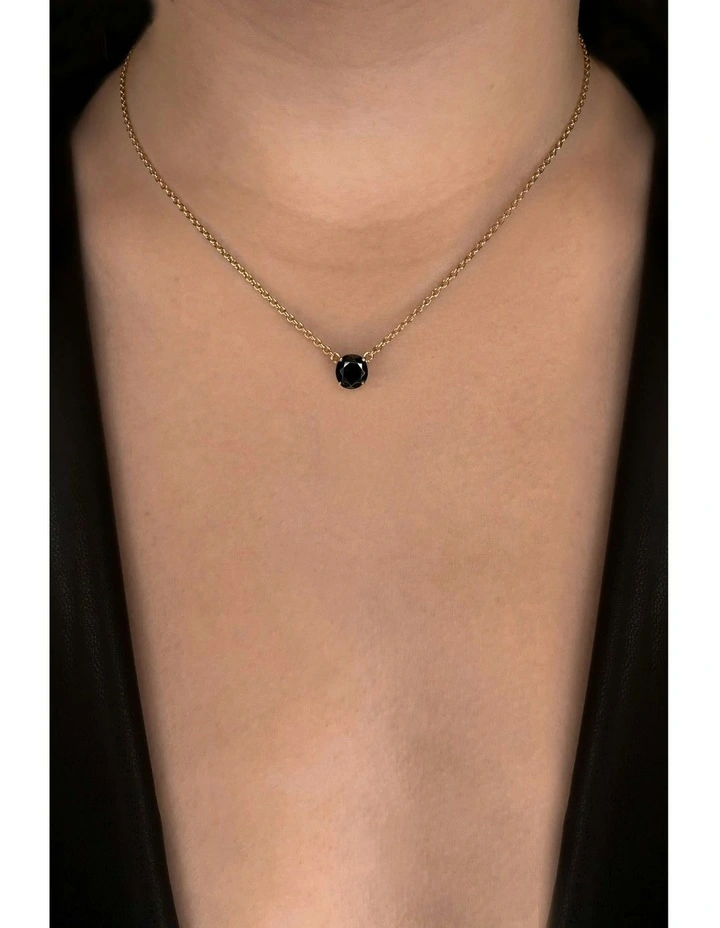 Raw Solitaire Necklace With Diamond in Gold image 2