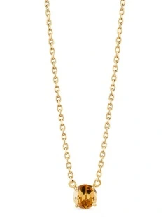 Raw Solitaire Necklace With Champagne Diamond in Gold