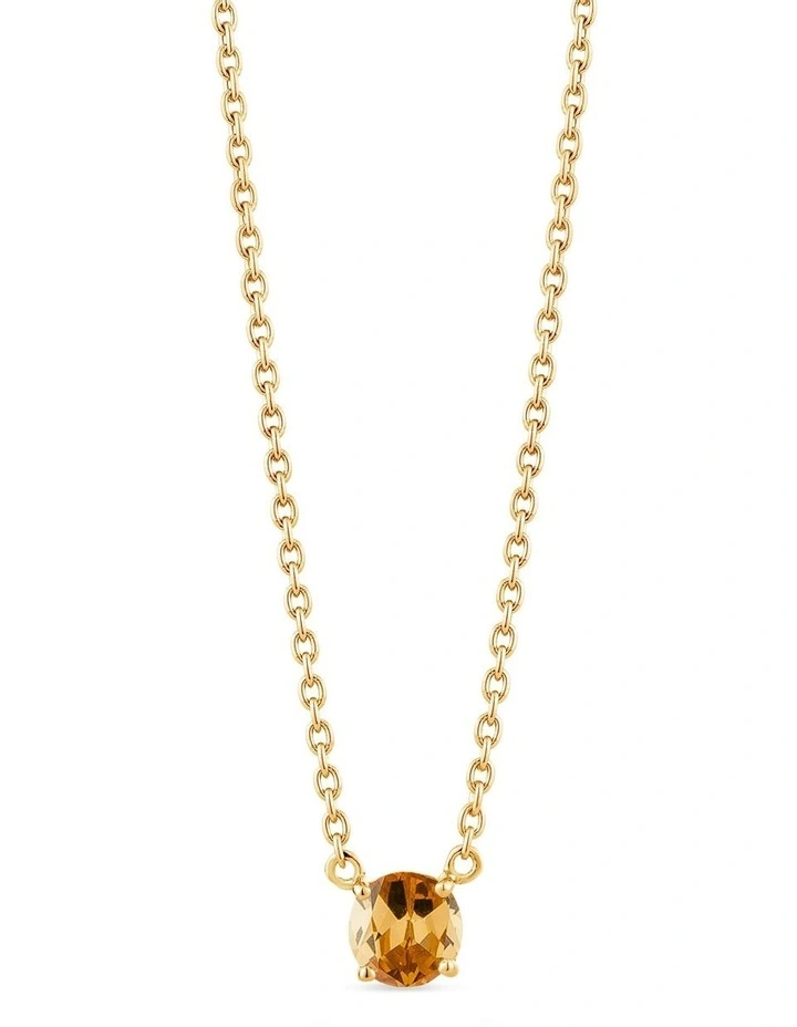 Raw Solitaire Necklace With Champagne Diamond in Gold image 1