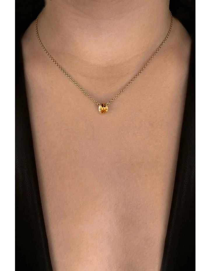 Raw Solitaire Necklace With Champagne Diamond in Gold image 2