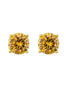 Solitaire Studs With Diamonds in Gold