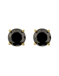 Solitaire Studs With Diamonds in Gold