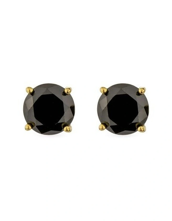 Solitaire Studs With Diamonds in Gold image 1