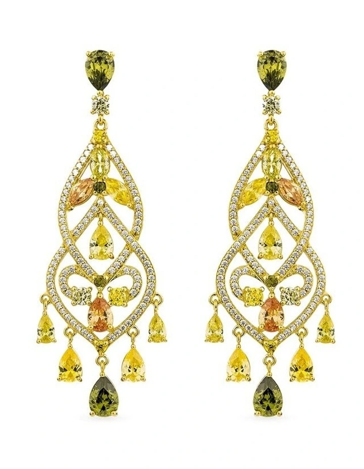 Chandelier Earrings with Diamonds & with Mixed Diamonds in Gold image 1