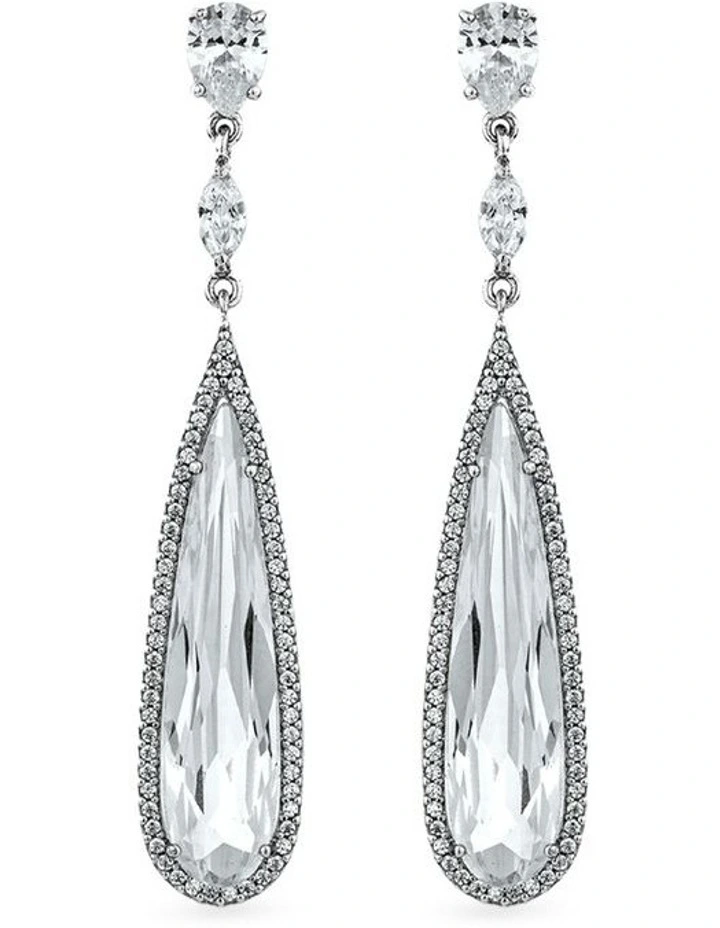 Seduction Earrings with Diamonds in Silver image 1
