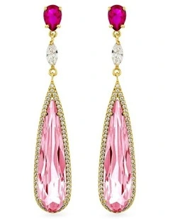 Seduction Earrings With Diamonds And Rubys in Gold