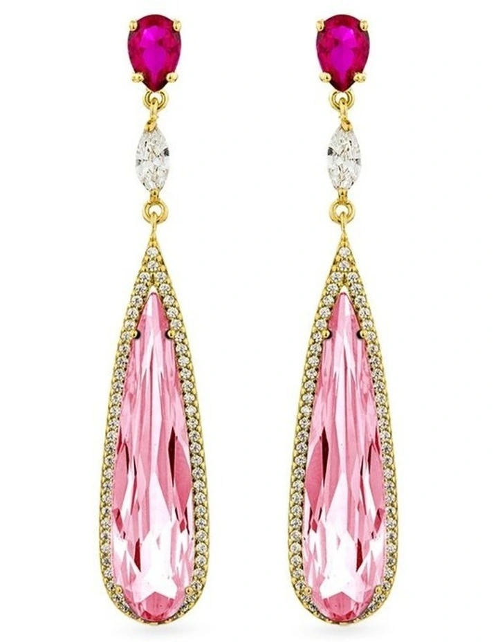 Seduction Earrings With Diamonds And Rubys in Gold image 1