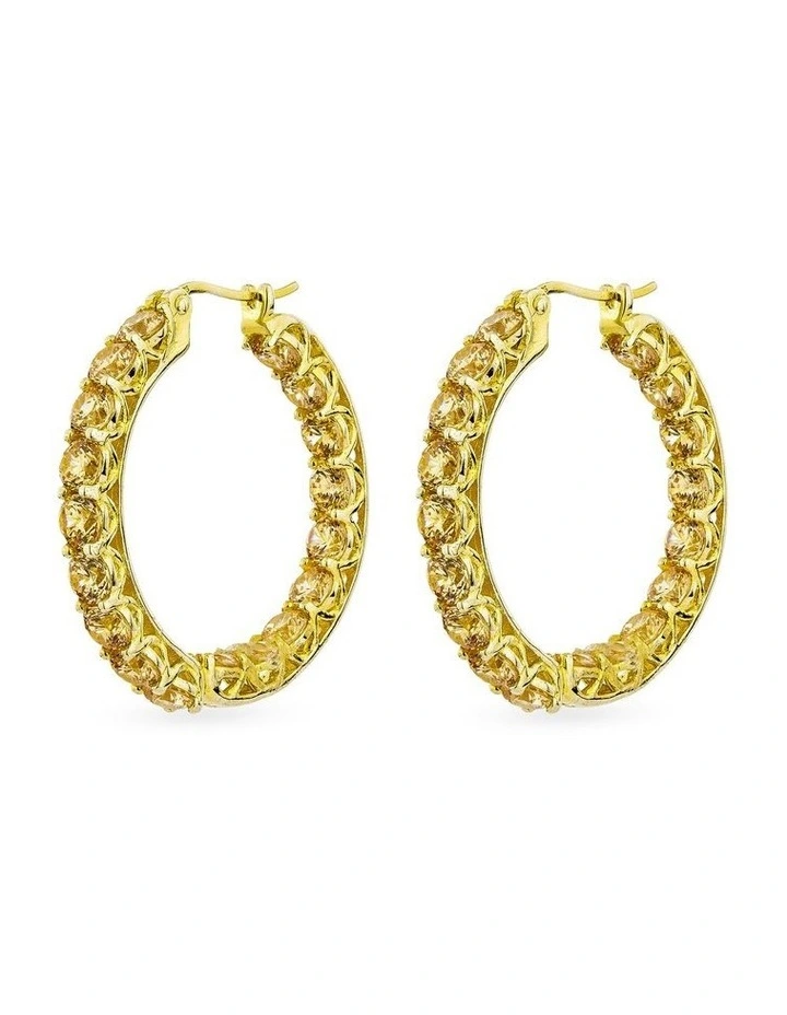 Luxe Hoop Grande Earrings With Diamonds in Gold image 1