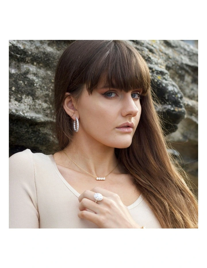 Luxe Hoop Grande Earrings with Rubys in Gold image 2
