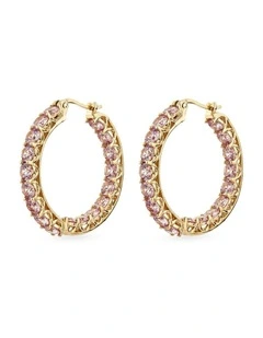 Luxe Hoop Grande Earrings with Diamonds in Gold
