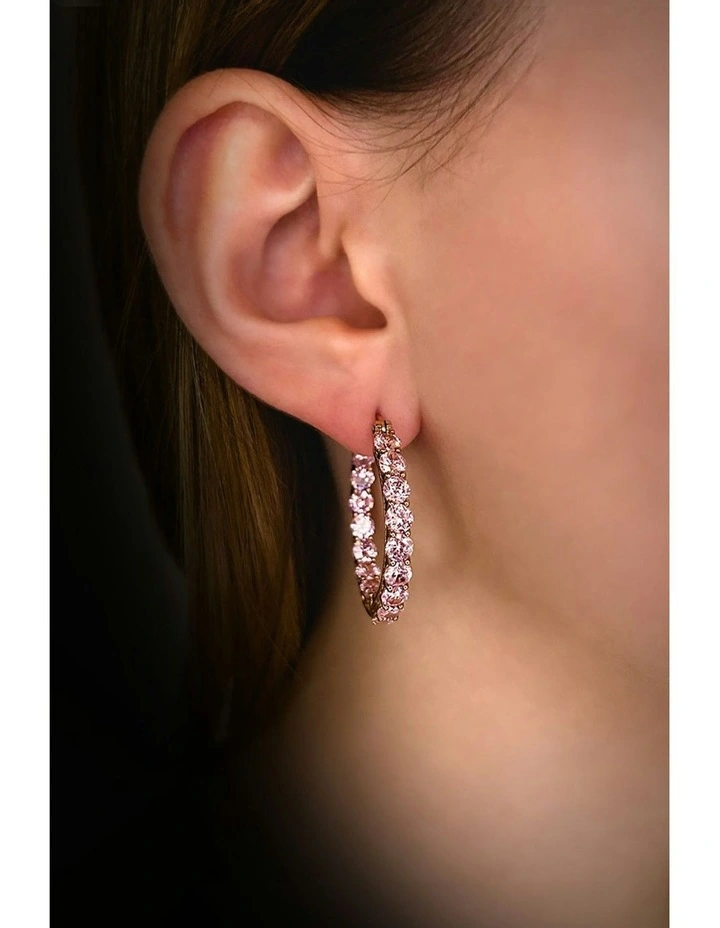 Luxe Hoop Grande Earrings with Diamonds in Gold image 2