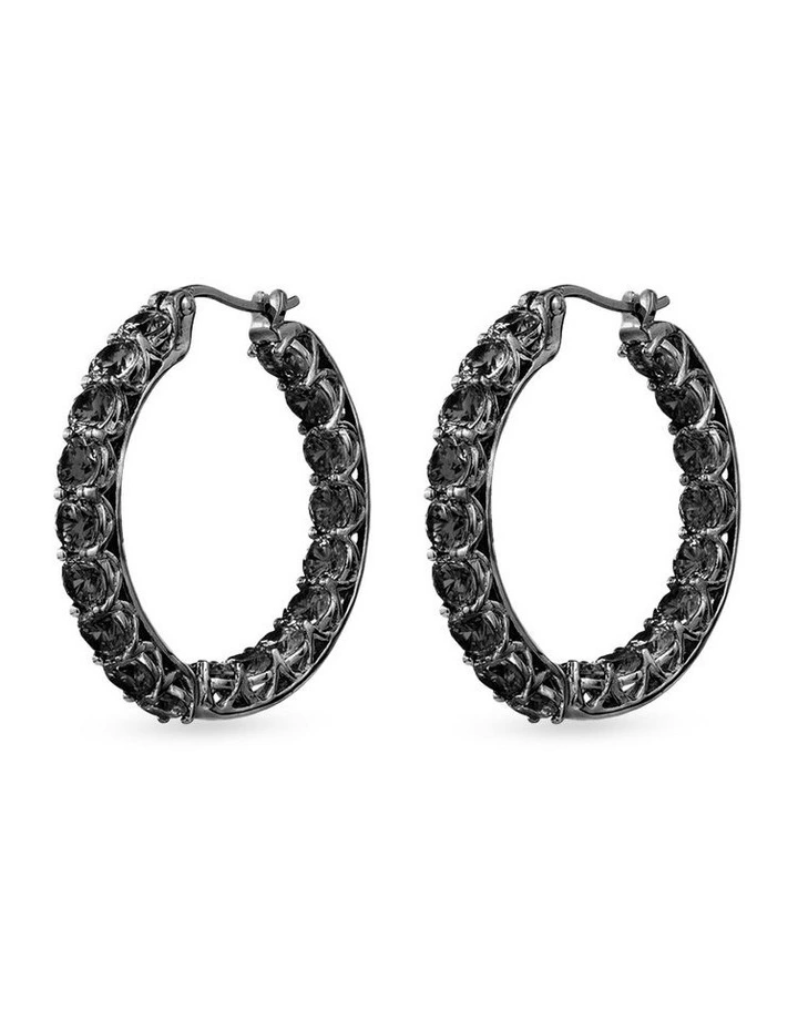 Luxe Hoop Grande Earrings with Diamonds in Black Rhodium image 1