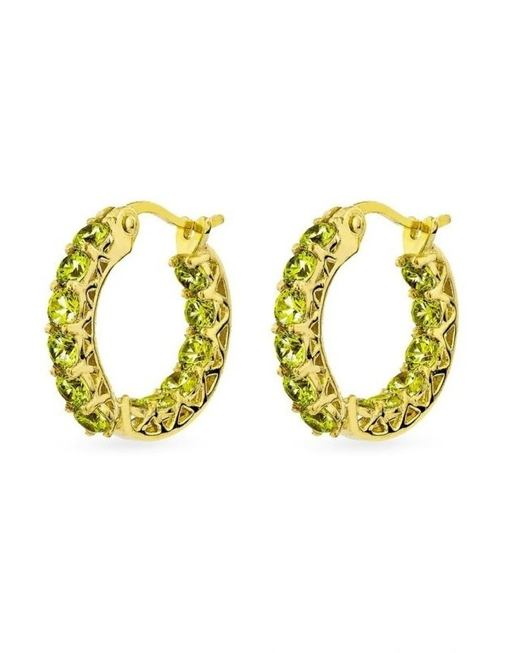 Luxe Hoop Petite Earrings With Diamonds in Gold image 1