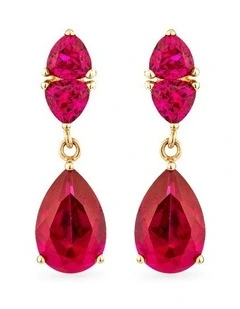 Temptation Earrings With Ruby in Gold