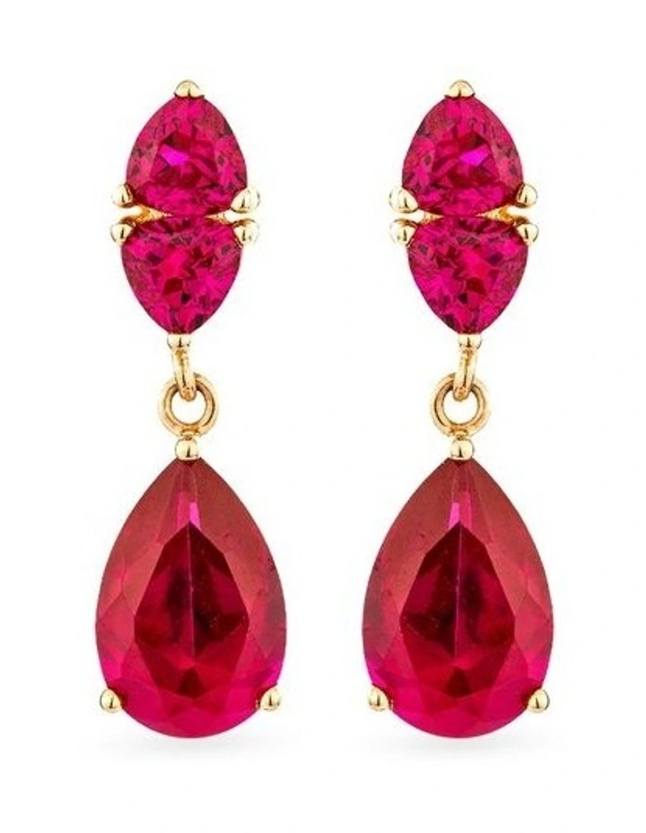 Temptation Earrings With Ruby in Gold image 1