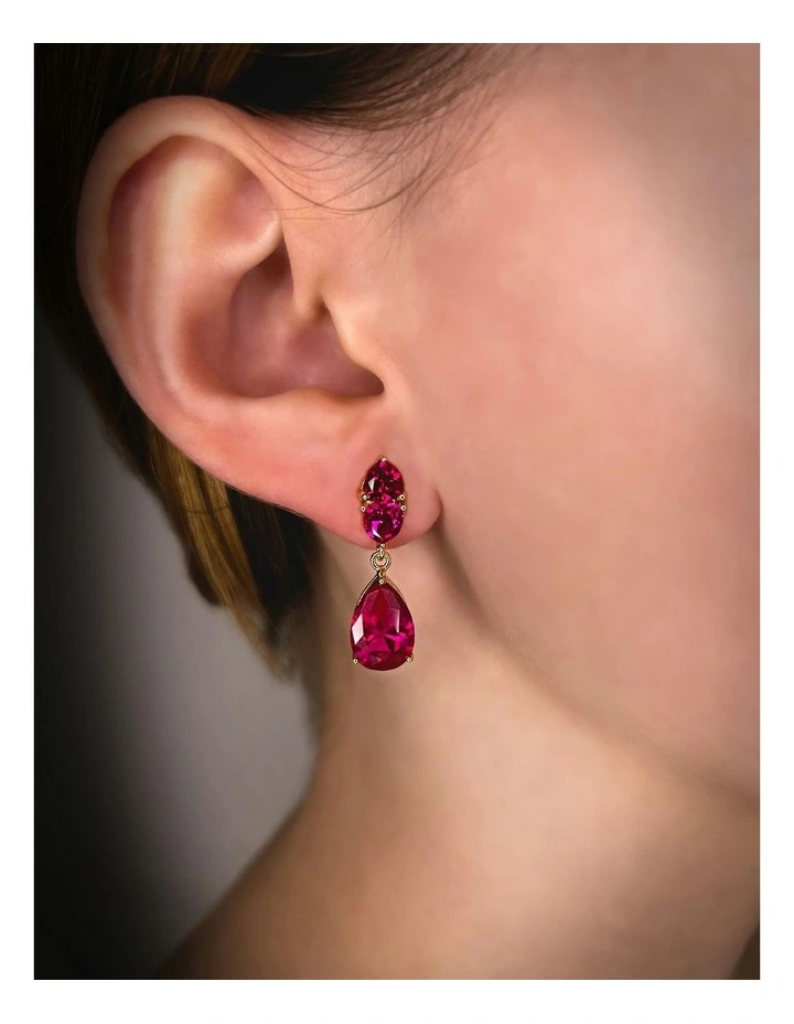 Temptation Earrings With Ruby in Gold image 2