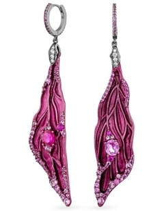Wings of Flight Earrings With Ruby in Black