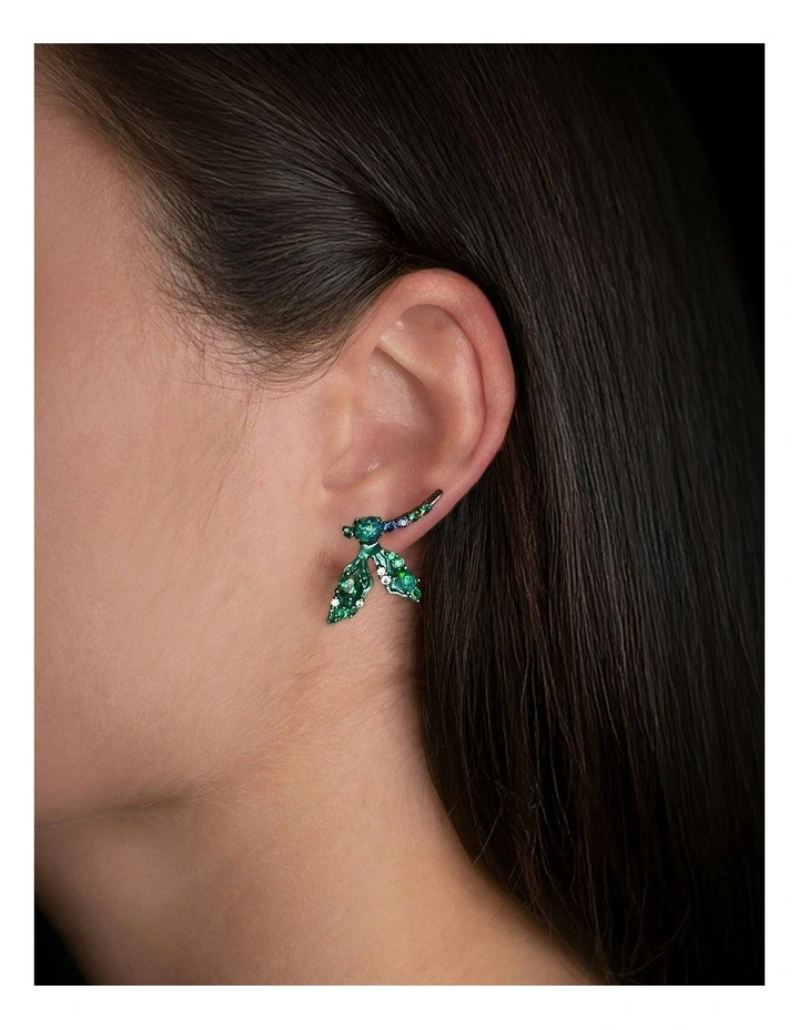 Dragonfly Stud Set With Diamonds in Black image 2