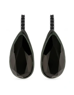 Beetle Earrings With Diamonds in Black