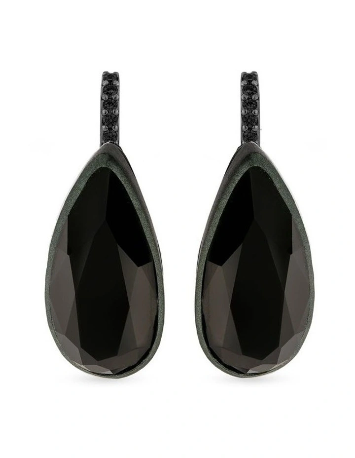 Beetle Earrings With Diamonds in Black image 1