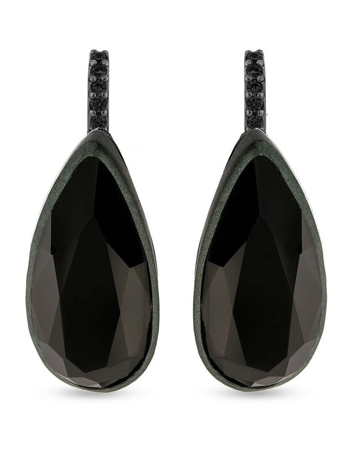 Beetle Earrings With Diamonds in Black image 2