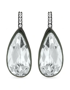 Beetle Earrings With Diamonds in Silver