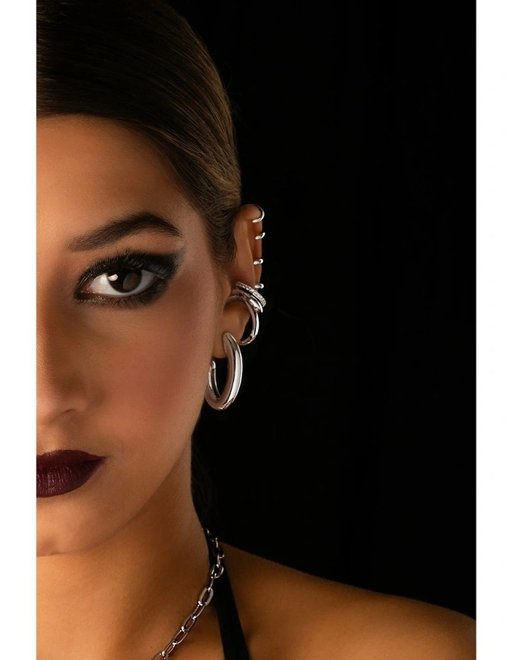 XSolid Grande Earrings in Silver image 3