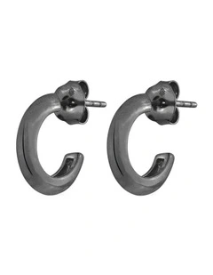 XSolid Earrings in Black Rhodium