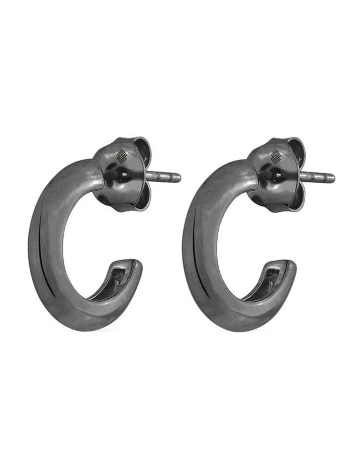 XSolid Earrings in Black Rhodium image 1
