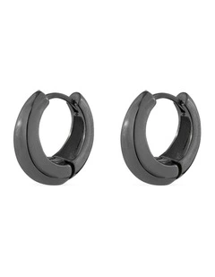 XSculpt Huggie Grande Earrings in Black Rhodium