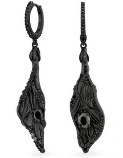 Dragonfly Earrings With Diamonds in Black
